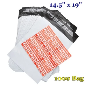 1000 14.5x19 Poly Mailer Envelope Self Sealing Plastic Bags 2.5Mil Free Shipping - Picture 1 of 9