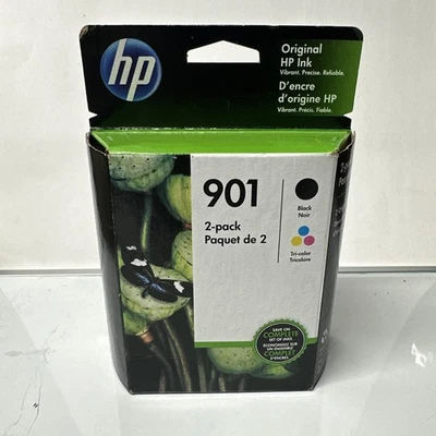NEW HP 901 Black and Tri-color Ink Cartridges 2 PACK CN069FN EXP 4/2023 - Image 1 of 4