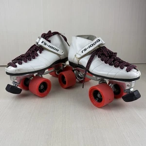 Riedell rs-1000 Patines Cuádruples Velocidad Ruedas Crypto-Flatrack Blanco Talla 7 - Imagen 1 de 18