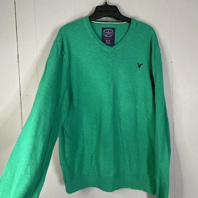 Suéter American Eagle Para Hombres XL TG Verde Calce Atlético Manga Larga Cuello en V 23x28 Foto 1 de 4