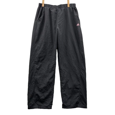 Calça de atletismo vintage Adidas feminina grande preta corta-vento roupa esportiva Athleisure - Imagem 1 de 4