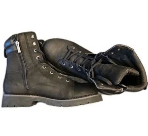Botas de montar Harley-Davidson para hombre 11,5 de cuero negro punta de acero impermeables nuevas con etiquetas - Imagen 1 de 10