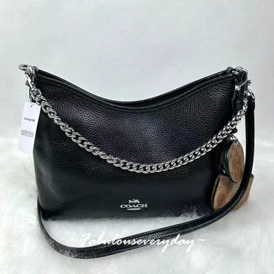 Coach Laurel Shoulder Bag With Mirror Charm And Pouch In Leather/Black CBI94 NWT - Image 1 of 4