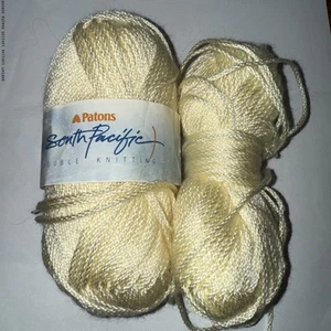 Vintage Patons Yarn - SOUTH PACIFIC - #6351 Baby Yellow - 3.2 oz lot of 2 - Picture 1 of 5