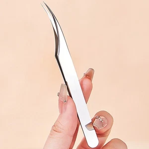 False Eyelash Tweezers Safe Stainless Steel Precision Tweezers Eyelash I9G3 - Picture 1 of 19