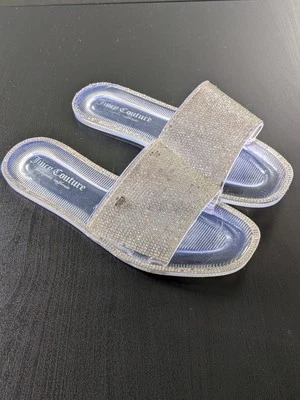 Sandalias Juicy Couture transparentes deslizables pedrería gelatina zapatos para mujer talla 7 Foto 1 de 4