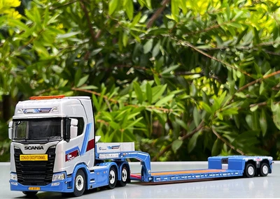 Scania S Highline 6x4 Euro PX Tieflader Anhänger "Pol Transport" WSI LKW Modelle - Bild 1 von 4