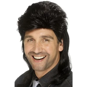 Mullet Wig White Trash Hillbilly Adult Black Brown Mens Halloween Costume - Picture 1 of 4