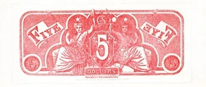 1957-58 $5 Confederate States of America Chemicograph, Straker & Sons - GEM Unc. - Picture 1 of 3
