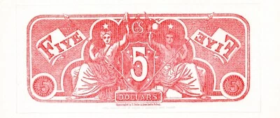 1957-58 $5 Confederate States of America Chemicograph, Straker & Sons - GEM Unc. - Image 1 of 3