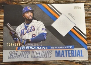 2024 Topps Starling Marte Major League Material Game Used Jersey Black /199 - Picture 1 of 2