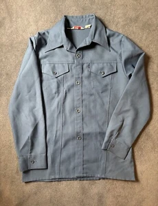 Vintage Levi’s Western Ranchwear Longhorn Long Sleeve Blue Button Shirt Mens L - Picture 1 of 11