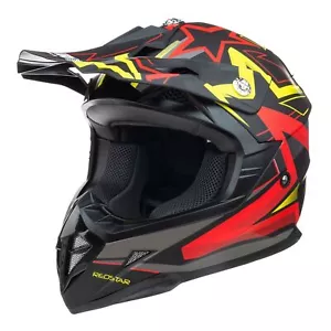 ECE 22.06 RED Graffiti Dirt Bike Off Road Motorcycle Motocross MX Adult Helmet - Picture 1 of 10