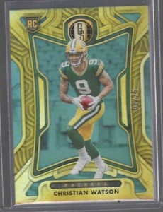 CHRISTIAN WATSON 2022 PANINI GOLD STANDARD BLUE ROOKIE RC #D 02/75