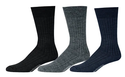 Men's Merino Wool Mid Calf Crew Dress Socks Warm Cozy Winter By Boardroom Socks - Image 1 of 4