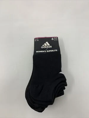 Adidas Women's 6 Pairs   Aeroready  Black  No Show Socks  Shoe size 5-10 - Image 1 of 2
