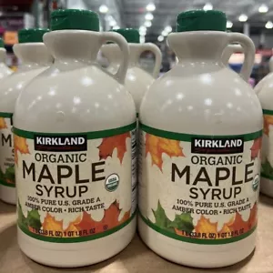 Jarabe de arce orgánico Kirkland Signature 100% puro grado A (paquete de 2 x 33,8 Fl oz) - Imagen 1 de 4
