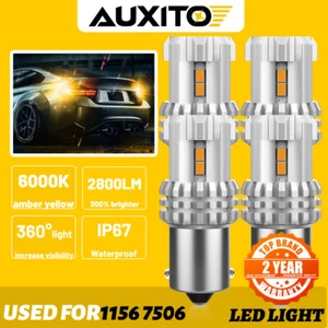 4X 1156 BA15S Amber LED Canbus Bulbs No Hyper Flash Car Turn Signal lights - Picture 1 of 12