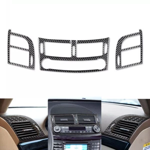 3Pcs Carbon Fiber Interior Air Vent Outlet Trim For Benz E-Class W211 2003-2009 - Picture 1 of 8