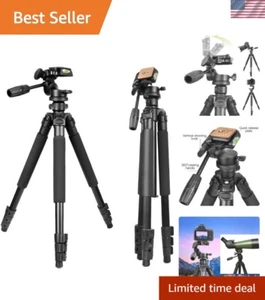 Sturdy Aluminum Travel Tripod - Adjustable Height for All Your Photography Needs - Picture 1 of 11