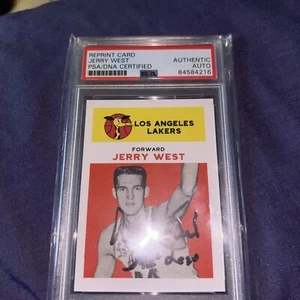Jerry West hand Signed Autographed Rookie card REPRINT "The Logo" PSA Auto - Picture 1 of 3