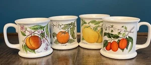 1970 Lauffer by Gailstyn-Sutton Mugs Tea/Coffee ~ Orange/Peach/Plum/Grapefruit - Imagen 1 de 7