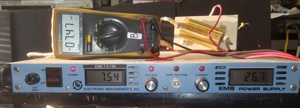 Adjustable 7.5V 130A 1000W Power supply FULLY TESTED EMI EMS7.5-130 1U rack high - Image 1 of 4