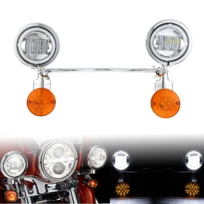 Passing Spot Lights 酒吧套件 适用于 Harley Road King 经典 FLHRC FLHR Fatboy FLSTF — 第 1/4 张图片