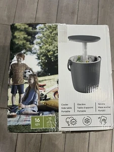 Keter Go Bar 2 in1 Portable Drink Cooler Table 16L with Handle Mini Bar Grey - Picture 1 of 5