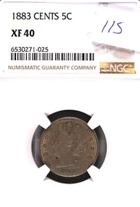 1883 Liberty V Nickel NGC XF-40 #1-025 - Picture 1 of 2