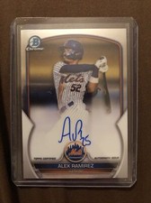 2023 Bowman Chrome Prospect Autographs #CPA-AR Alex Ramirez Auto On Card Mets Rc