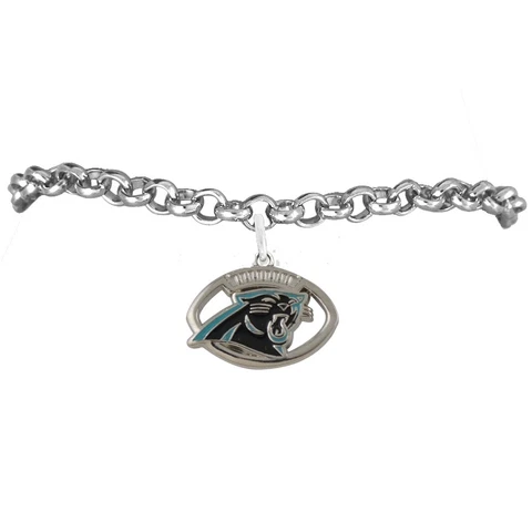 Carolina Panthers NFL Football Charm Dangle Women's Fashion Chain Bracelet Cover