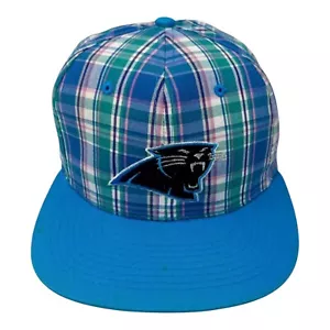 Cappello snapback vintage Carolina Panthers Drew Pearson NFL berretto calcio blu a quadri - Foto 1 di 10