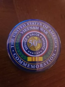 50th Anniversary Vietnam War Veterans Day Pinback Button Service Valor Sacrifice - Picture 1 of 4