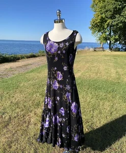 Coldwater Creek Sassy Dress Stretch Travel Sleeveless Purple Floral Size Small - Picture 1 of 18