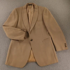 VTG Serge Twill Jacket S Brown Polyester Wool Blazer Sport Coat 60s 70s USA 38R - Picture 1 of 15