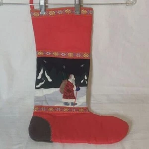 Father Christmas Appliqued Christmas Stocking - Picture 1 of 6