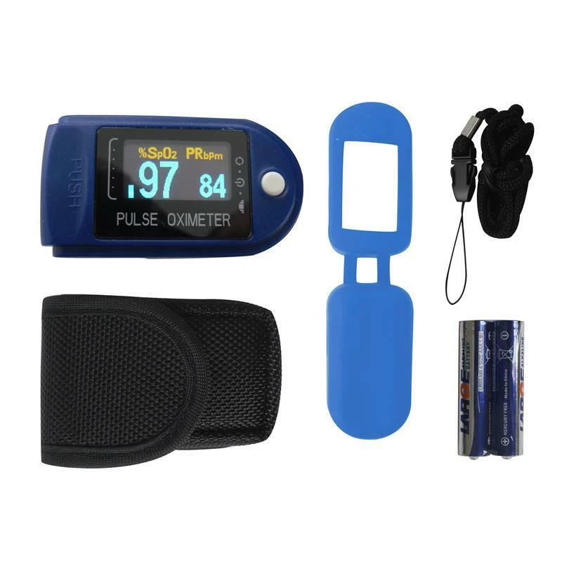 CONTEC Pulsoxymeter Fingerpulsoximeter Modell CMS-50D OLED Display + Zubehör +Batterien