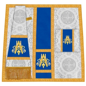 Liturgical Mass Set with Marian Embroidery motif for church mass - Picture 1 of 2