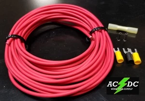 12 GA GAUGE 25 FT PRIMARY AUTO REMOTE POWER GROUND WIRE CABLE KIT (RED) - Picture 1 of 5