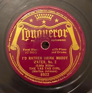 78 rpm Conqueror Record 8922 Yas Yas Girl Merline Johnson Blues V- - Picture 1 of 4