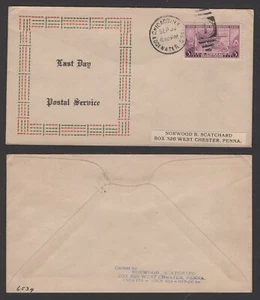 1937 Cover – Chicago, Illinois – Edgewater Station Numeral Duplex – Last Day - Picture 1 of 1