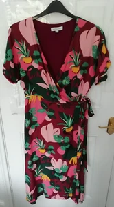 Emily and Fin 10 Burgundy Pink Green Mustard Plant Pots Cat Wrap Dress Pockets - Picture 1 of 11