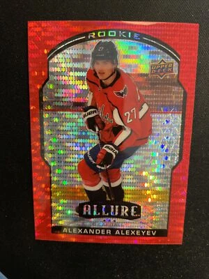 20-21 UD Allure Hockey Rookie Red Rainbow Parallel 86 Alexander Alexeyev - Image 1 of 2