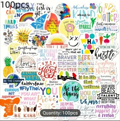 10 PCS Mini Inspirational Quotes Sayings Stickers BRAND NEW - Image 1 of 4