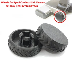 2Pcs Wheels for Ryobi Cordless Stick Vacuum (PCL720K / PBLSV716K) - Picture 1 of 6