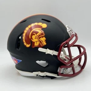 USC Trojans CUSTOM Concept Matte Black - Fight On! Mini Football Helmet - Picture 1 of 3