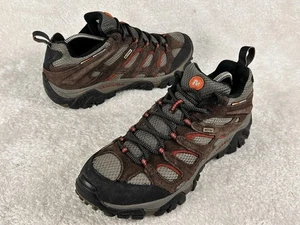 Merrell Shoes Mens Size 9 Brown Moab Espresso Leather Waterproof Hiking Sneaker - Picture 1 of 8