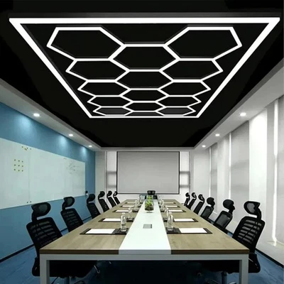 14X  LAMPADA LED ESAGONALE OFFICINA GARAGE PARETE SOFFITTO LUCE ILLUMINAZIONE - Immagine 1 di 2