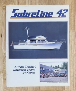 Vintage 90’s Sabreline 42’ Power Boats Marine Sales Brochure Specifications VGC - Picture 1 of 2